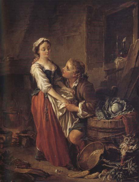 Francois Boucher The Beautiful Kitchen-Maid France oil painting art